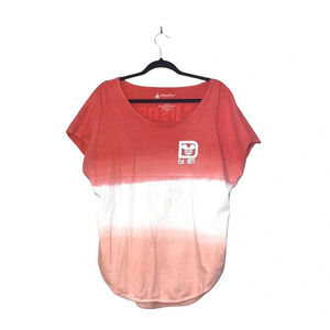 Disney Spirit Jersey Peach & White Ombré Short Sleeve Sweatshirt Small Women’s